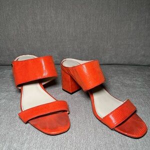 Calvin Klein Leather Heeled Mules
